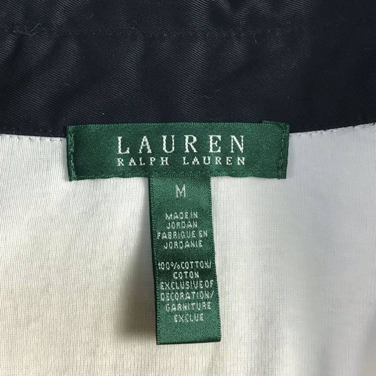 LAUREN RALPH LAUREN ローレンラルフローレン 長袖ポロシャツ レディースサイズ M オフホワイト_画像6