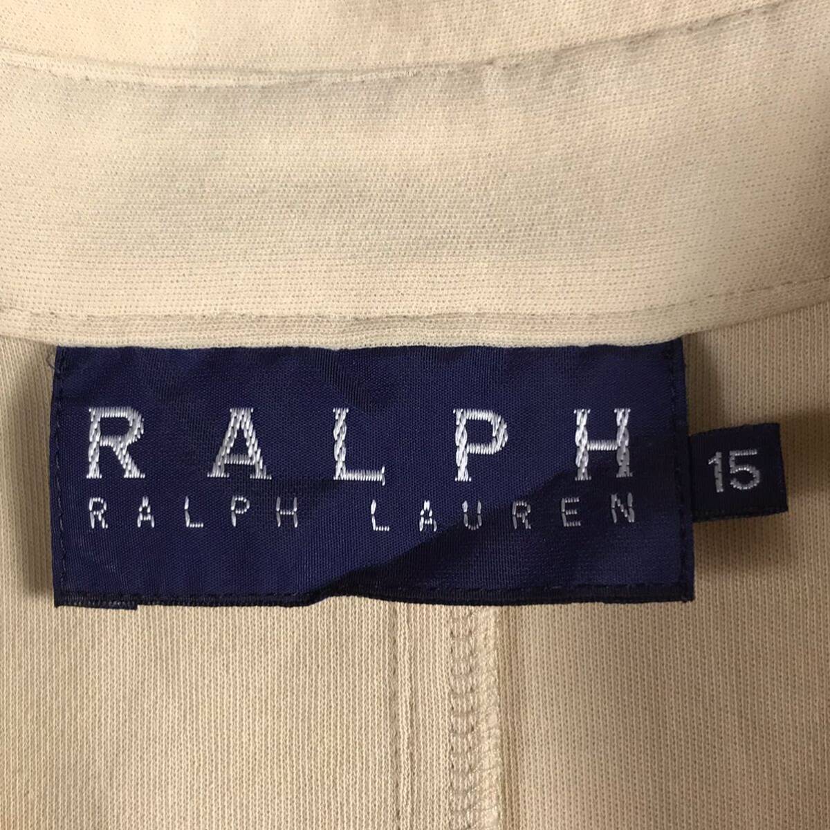 RALPH LAUREN ラルフローレン ワンピース 15 ベージュ 膝丈 ノースリーブ ストレッチ素材 ビッグサイズ_画像9