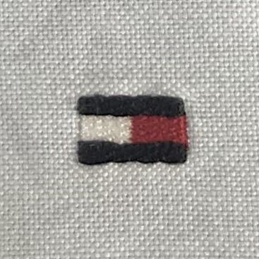 TOMMY HILFIGER トミー ヒルフィガー 半袖シャツ M ライトブルー 刺繍ロゴ フラッグロゴ の画像6