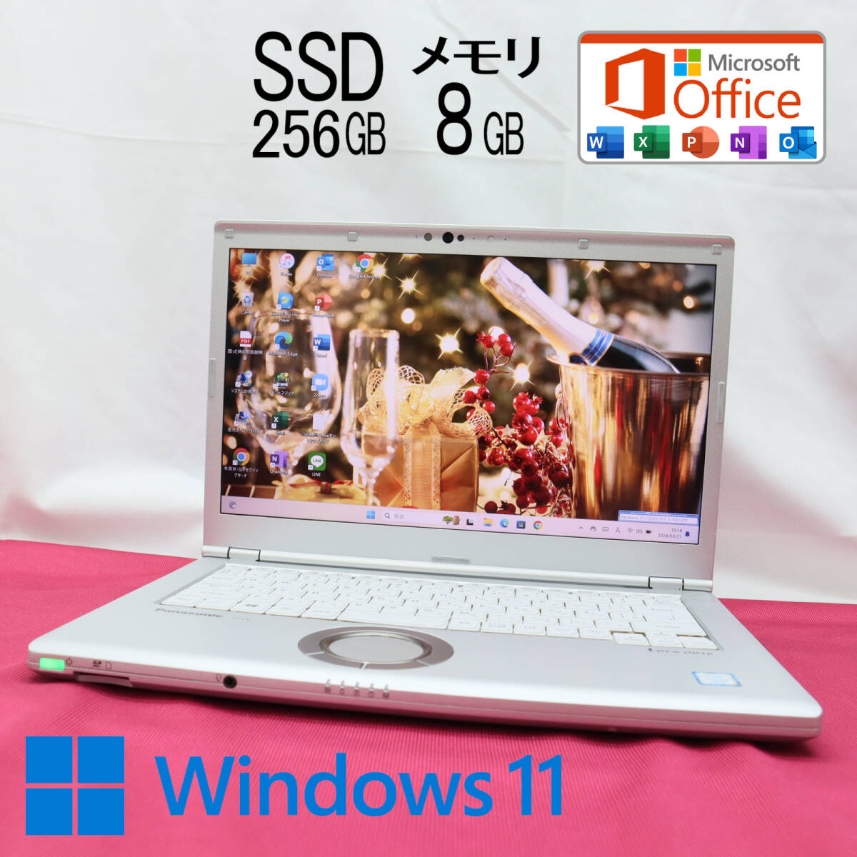 ★美品 高性能8世代4コアi5！M.2 SSD256GB メモリ8GB★CF-LV8 Core i5-8365U Webカメラ Win11 MS Office2019 Home&Business★P68580の画像1