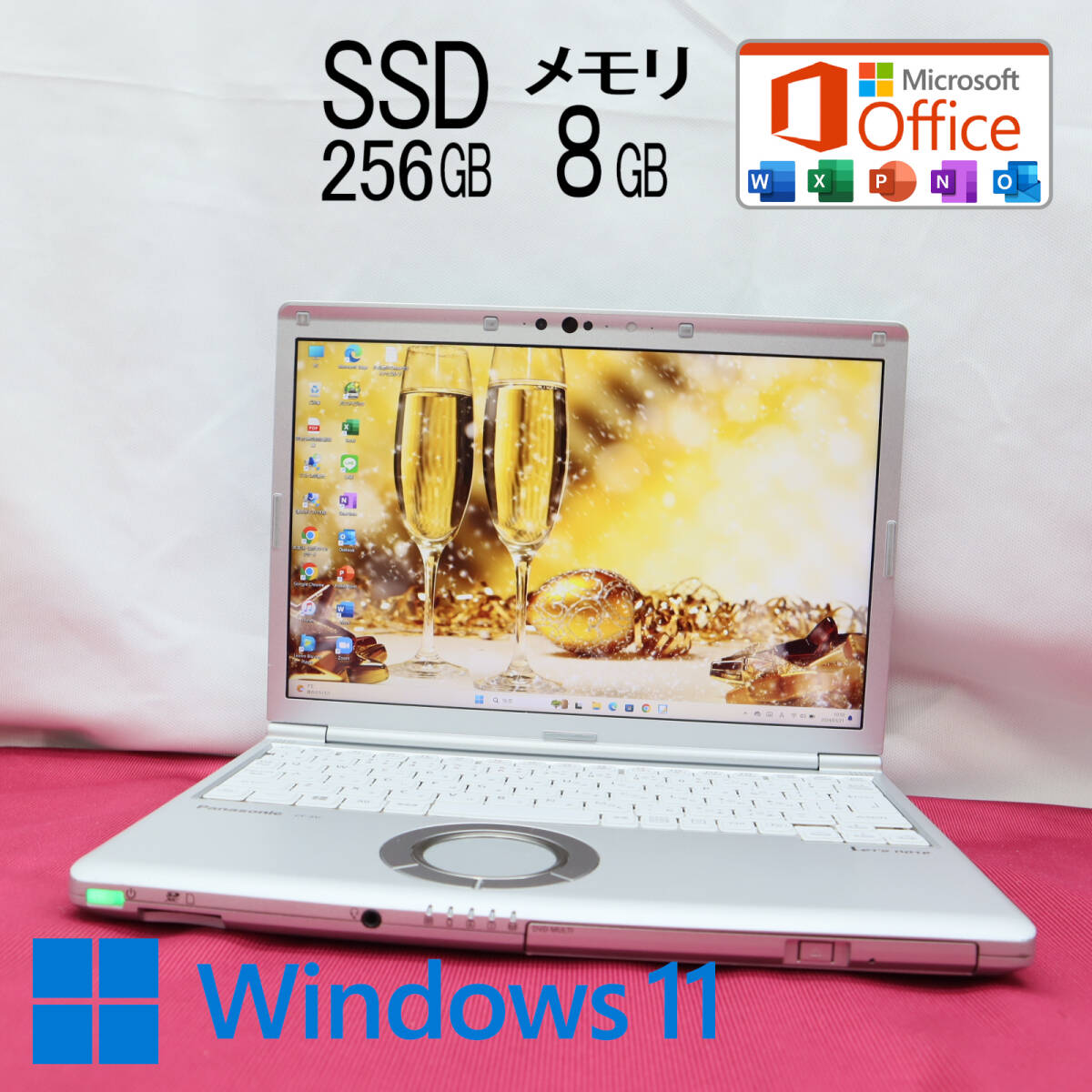 ★中古PC 高性能8世代4コアi5！M.2 SSD256GB メモリ8GB★CF-SV7 Core i5-8350U Webカメラ Win11 MS Office2019 Home&Business★P68251_画像1