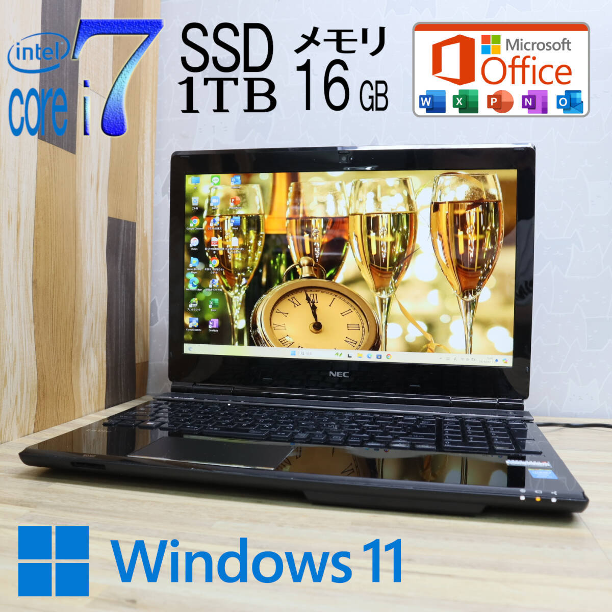 なんと！新品SSD1TB メモリ16GB★美品 YAMAHA♪最上級4世代4コアi7！★GN247B Core i7-4700MQ Webカメラ Win11 MS Office2019 H&B★P70433_画像1