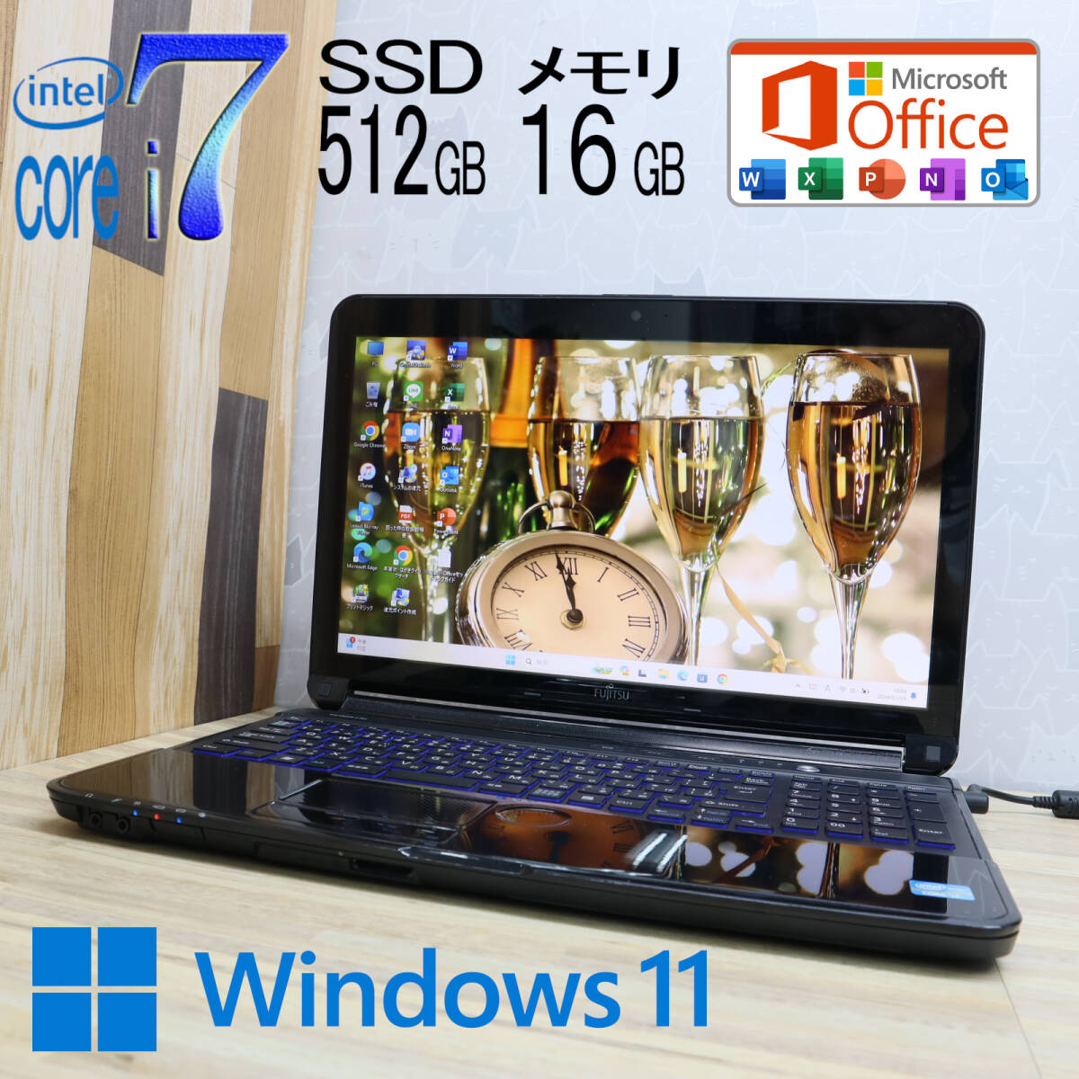 * beautiful goods highest grade 4 core i7! new goods SSD512GB memory 16GB*AH77/H Core i7-3610QM Web camera Win11 MS Office2019 Home&Business Note PC*P68890