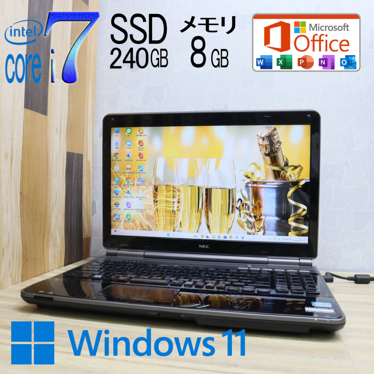* used PC YAMAHA sound! highest grade 4 core i7! new goods SSD240GB memory 8GB*LL770E Core i7-2630QM Win11 MS Office secondhand goods Note PC*P70729