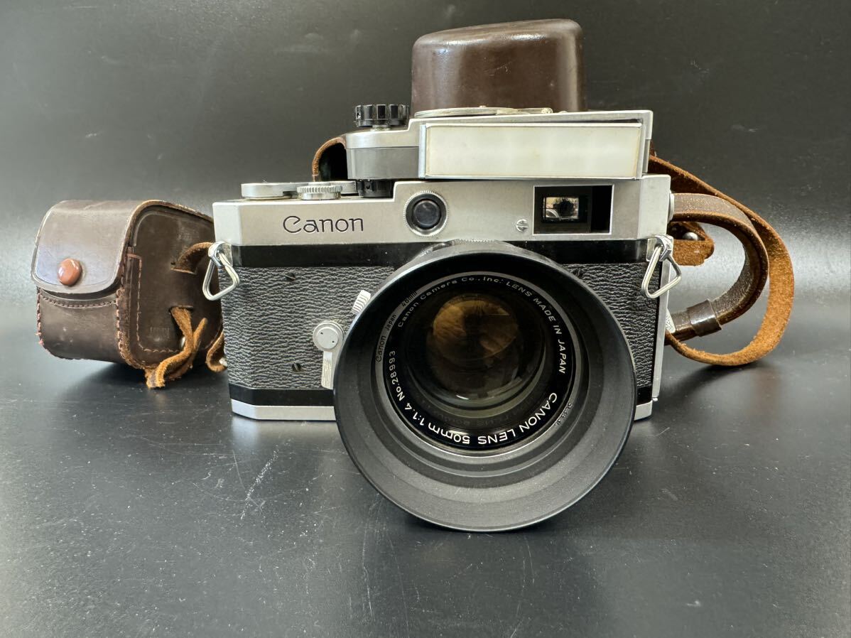 CANON MODEL P 50mm 1:1.4 レンジファインダー フィルムカメラ キャノン カバー付き 現状の画像1