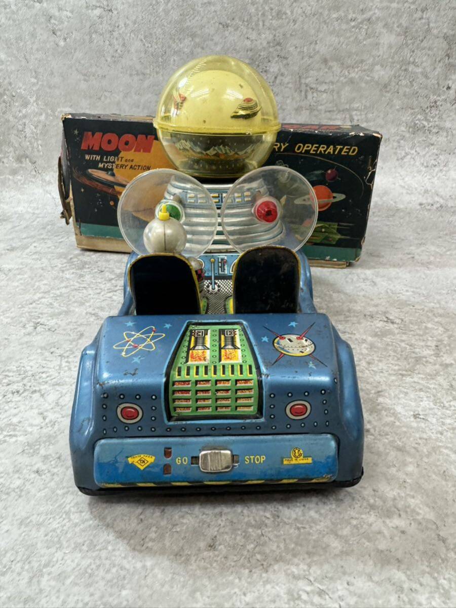  редкость! подлинная вещь .. игрушка электрический жестяная пластина MOON CAR moon машина moon Patrol NO.3 в коробке Vintage 1950s игрушка 