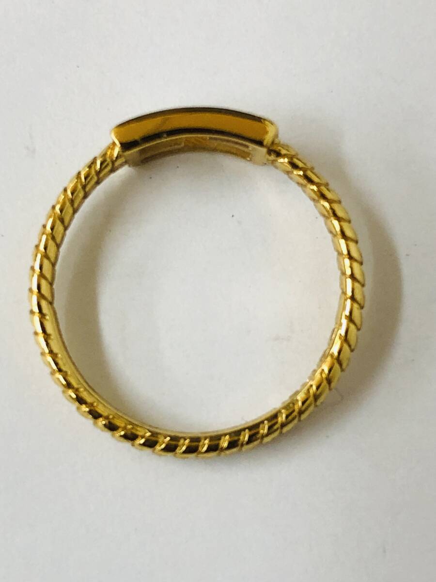 Uー４☆彡 FENDI フェンデェ 指輪 ゴールドカラー ロゴ 約10号 中古品の画像8