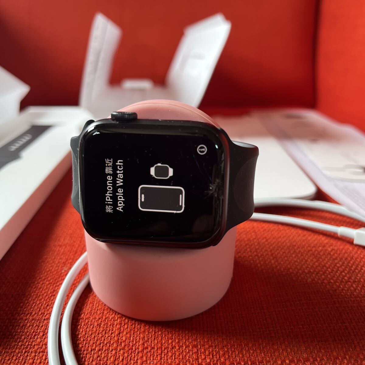 画面割れ正常動作品 アップルウォッチ SE スペースグレイ 44mm Apple Watch の画像6