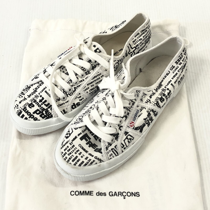 TEI 【中古品】 COMME DES GARCONS コムデギャルソン SUPERGA スペルガ コラボスニーカー ホワイト 28cm 〈162-240405-MK-11-TEI〉_画像1