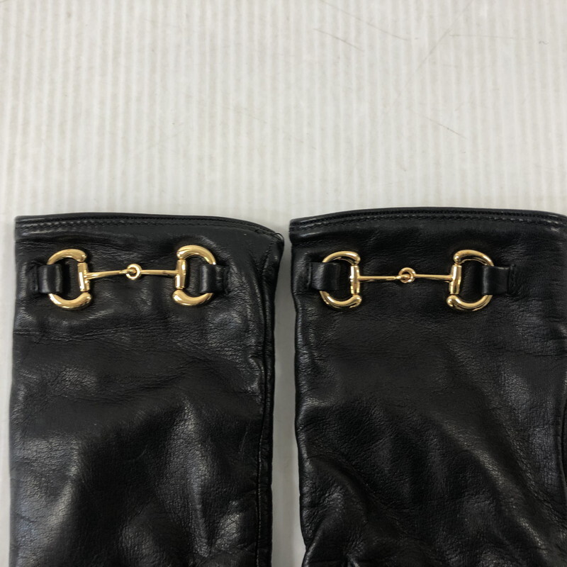 TEI 【中古品】 GUCCI ホースビット 手袋　ブラック グッチ レザー 〈183-240405-MK-6-TEI〉_画像3