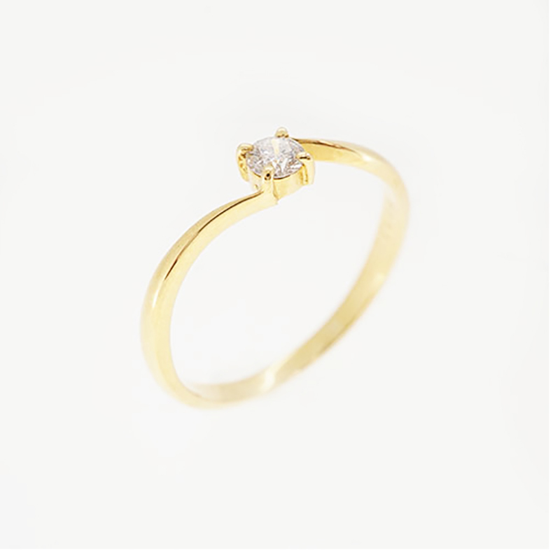 【ju192】ダイヤモンド リング/0.1ct/K18YG イエローゴールド/一粒ダイヤ/未使用