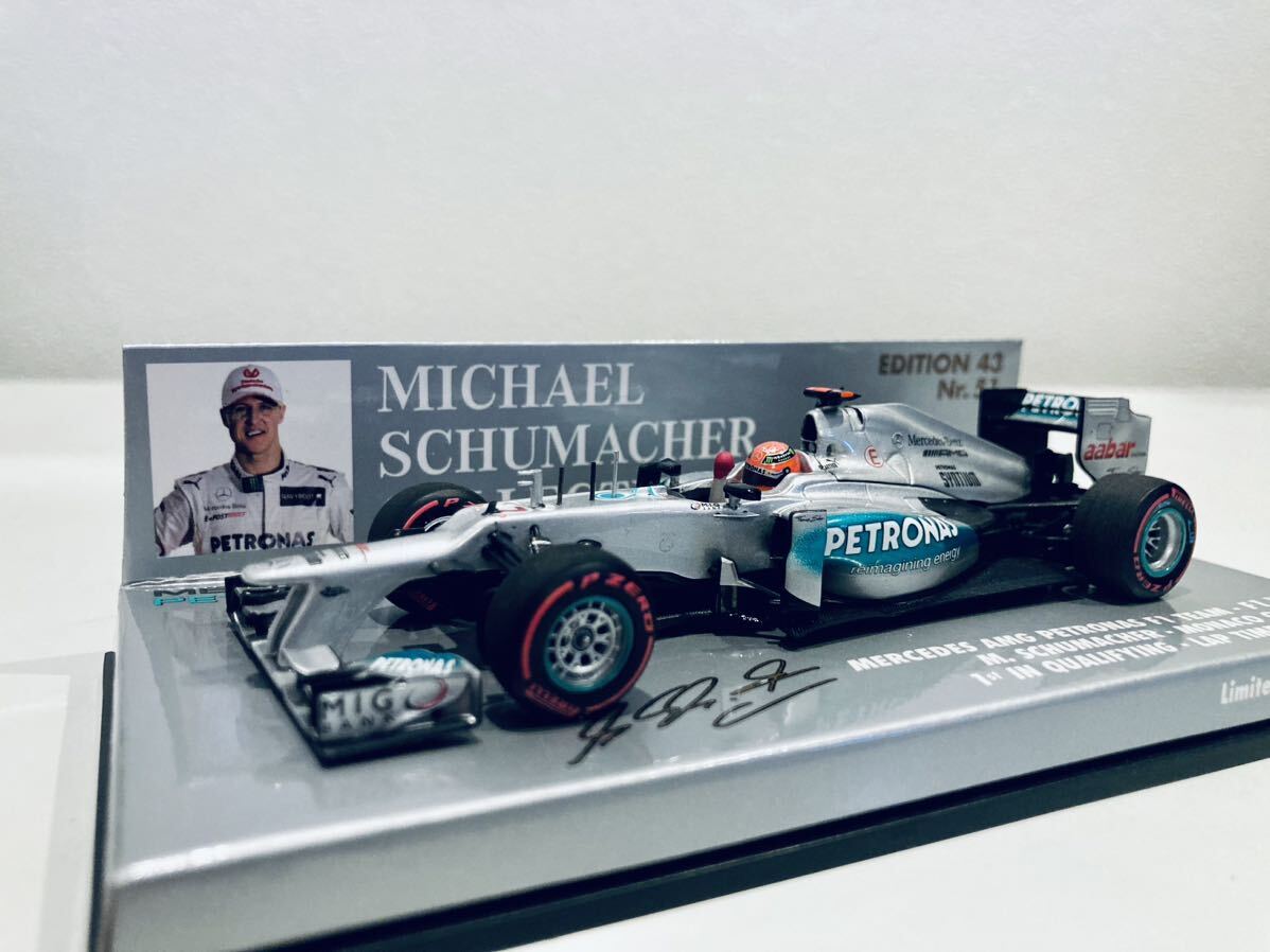 【送料無料】1/43 Minichamps Mercedes AMG F1 メルセデス W03 #7 M.Schumacher シューマッハー Monaco GP 1st in Qualifying Lap 2012の画像1