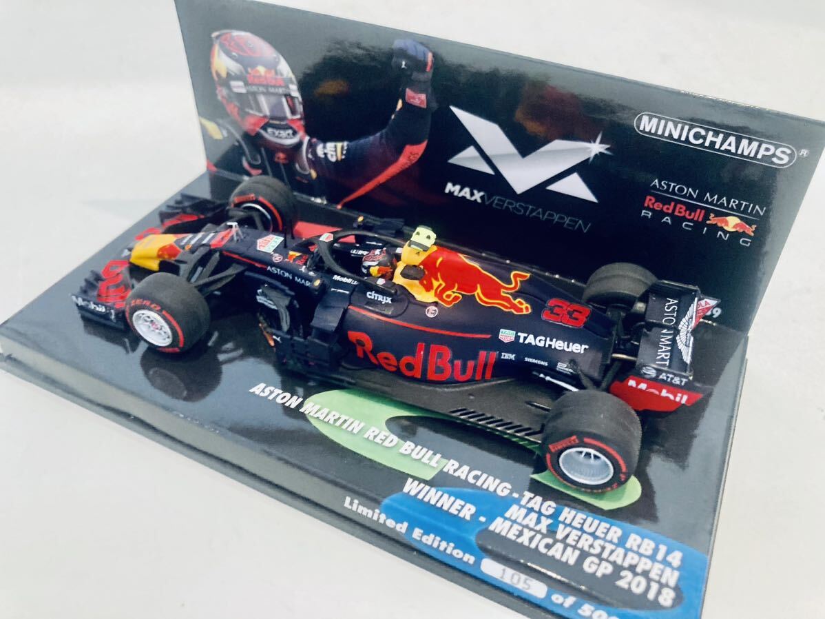 【送料無料】MV Shop限定 Edition39 1/43 Minichamps Redbull レッドブル RB14 #33 M.フェルスタッペン Verstappen Winner Mexican GP 2018_画像7