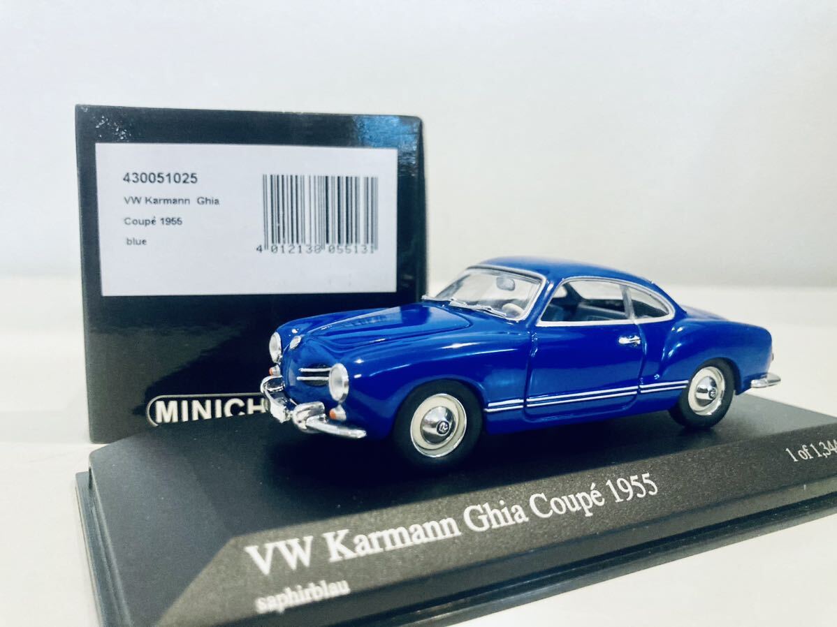 【送料無料】1/43 Minichamps VW Karmann Ghia フォルクスワーゲン カルマンギア クーペ 1955 Blue_画像1