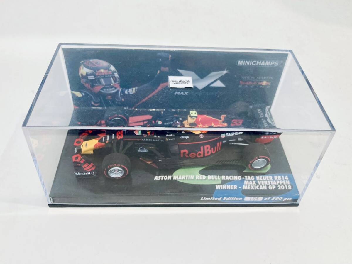 【送料無料】MV Shop限定 Edition39 1/43 Minichamps Redbull レッドブル RB14 #33 M.フェルスタッペン Verstappen Winner Mexican GP 2018_画像3