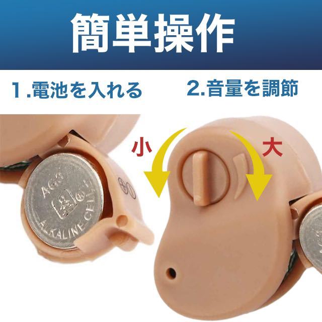集音器 補聴器 電池式 電池付き イヤープラグ プレゼント 特価 限定の画像3