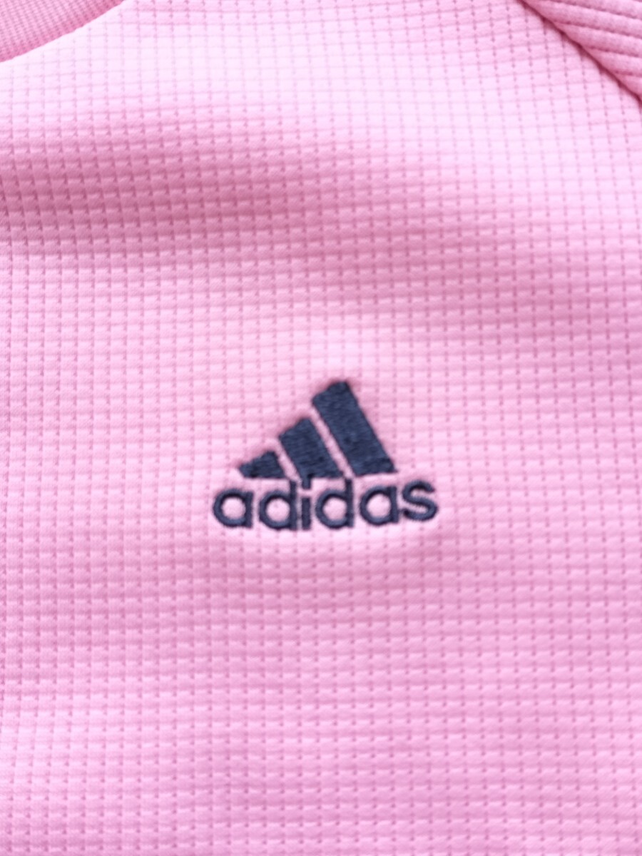 adidas アディダス 半袖 Tシャツ レディースM ピンク系 CLIMALITE UVcare トレーニング スポーツ タウンユース 良品 送料無料 _画像3