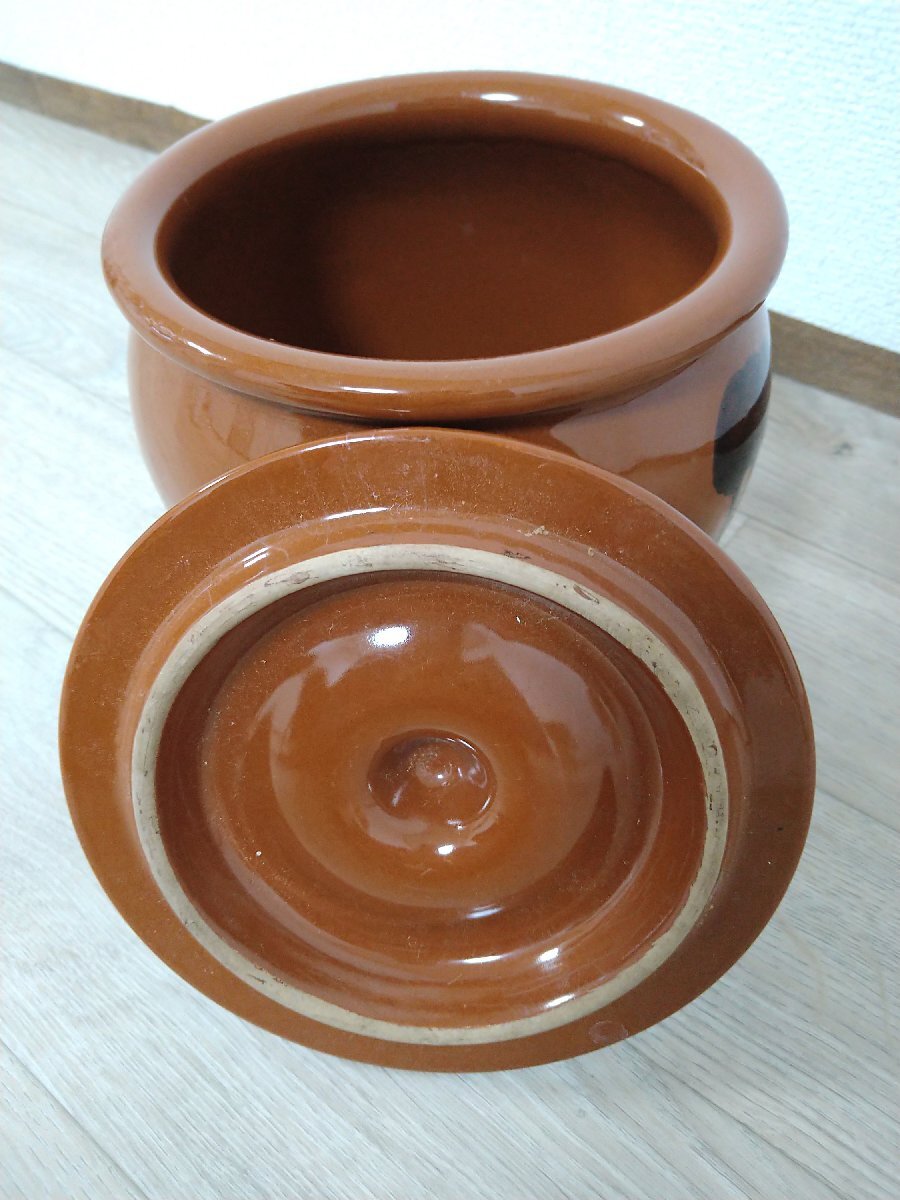壺（ミニサイズ）　陶器　丸かめ（蓋付き）　使用品_画像6