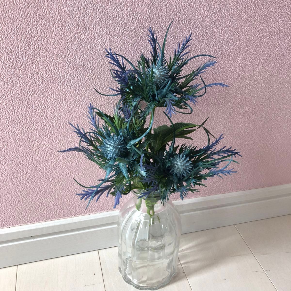 フェイクグリーン　エリンジウム　アザミ　造花　ブーケ　インテリア　ブルー　結婚式　ウェルカムスペース　アーティフィシャルフラワー