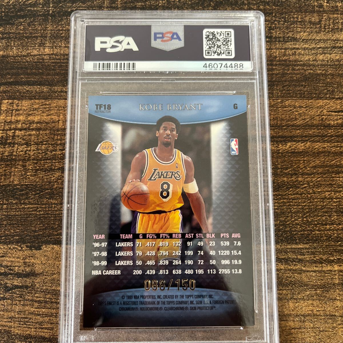 1999-00 TOPPS FINEST KOBE BRYANT BLUE REF/150_画像2