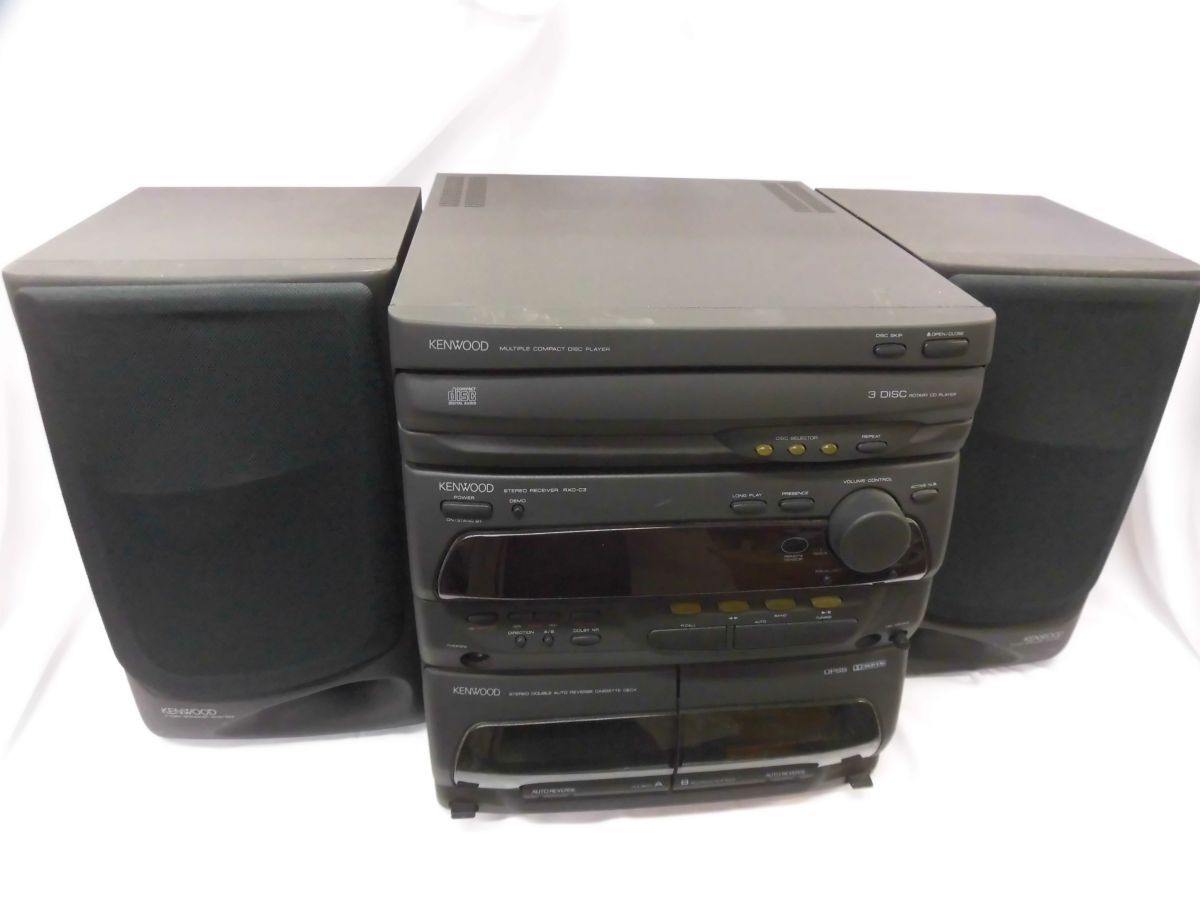 52 送140サ 0424$B06 KENWOOD LS-C3 RXD-C3 3WAY SPEAKER SYSTEM ジャンク品_画像1