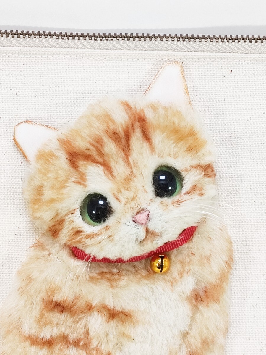 -nyamu- 茶トラ猫のおすわりサコッシュ バッグ かばん サコッシュ 猫 ポーチ ハンドメイド 猫グッズの画像3