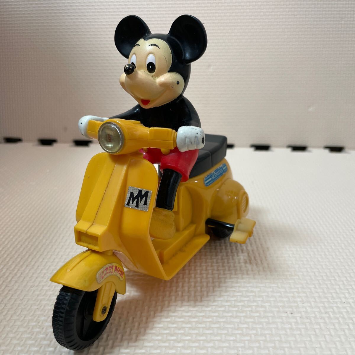 当時物　マスダヤ　MASUDAYA ゼンマイ式 ミッキーマウス スクーター 作動品_画像1