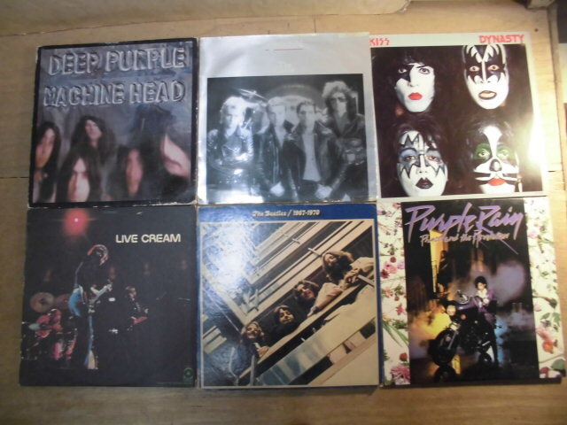 ジャンク ロック 名盤 LP 54枚セット BEATLES/PINK FLOYD/KISS/QUEEN/DOORS/PRINCE/JB/CREAM/JIMI HENDRIX/ELVIS 訳あり インテリア用に_画像4