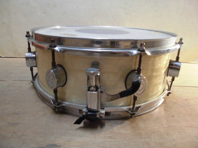 ジャンク dw drum workshop Pacific パシフィック CXシリーズ 14インチ 14×6 スネアドラム ウッド パールホワイト DWの画像2