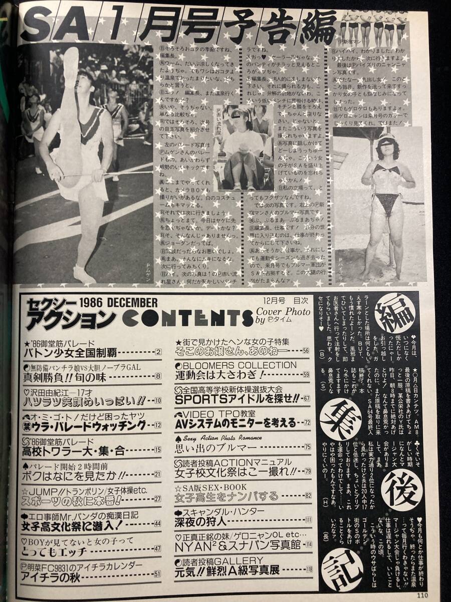 セクシーアクション 1986年12月号 サン出版 チア ブルマ パンチラ アンスコ 着替え 体操の画像4