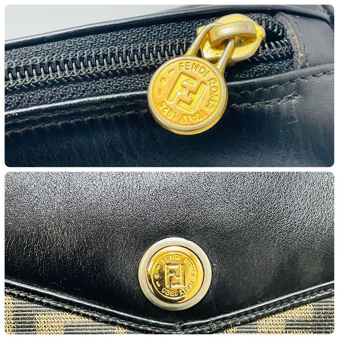 FENDI フェンディ トートバッグ ズッカ柄 FF 金具 ゴールド ビンテージ レディース かばん 1円〜の画像7