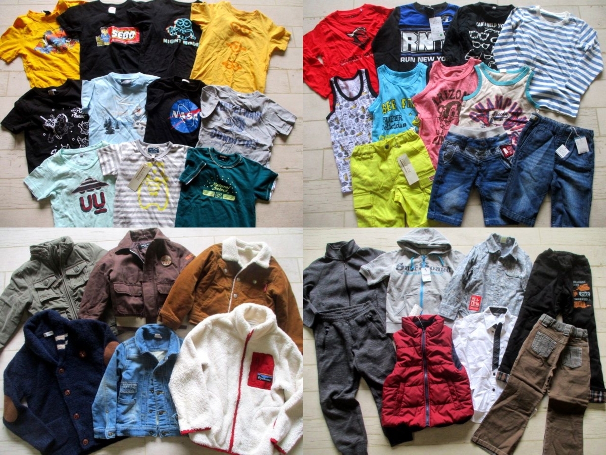 * Kids ребенок одежда мужчина 110~120cm размер лотерейный мешок совместно продажа комплектом 50 позиций комплект много европейская одежда б/у одежда запас *85
