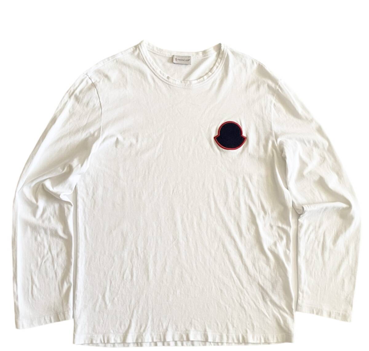 MONCLER ホワイト ロング T-シャツ XLの画像1
