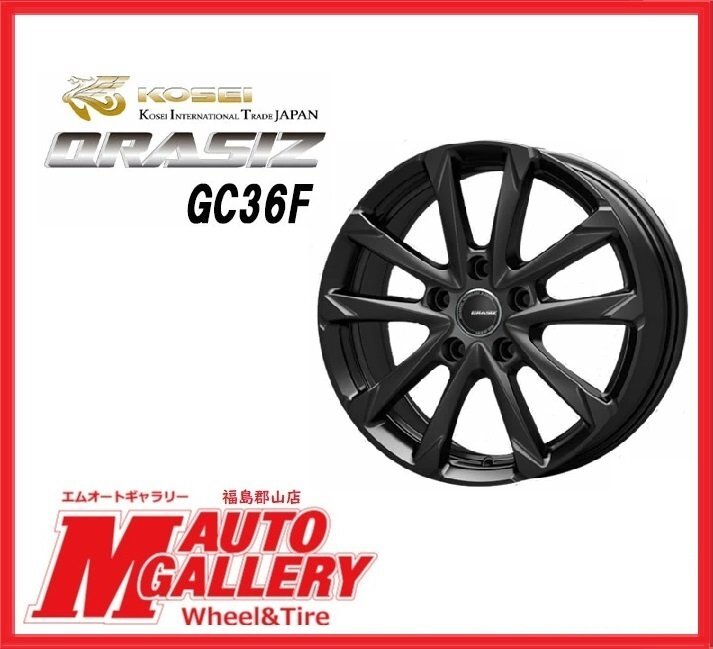 郡山店★新品ホイール単品☆クレイシズ GC36F 6.5 16インチ 5H114+53 グロスブラック☆ヴェゼル・オデッセイなど_画像1