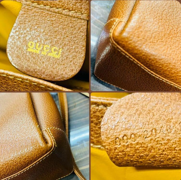 ◇1円 ★ 美品 GUCCI グッチ 2way バンブー ショルダーハンドバッグ レザー ブラウン 0002048175 斜め掛け グッチバッグ used