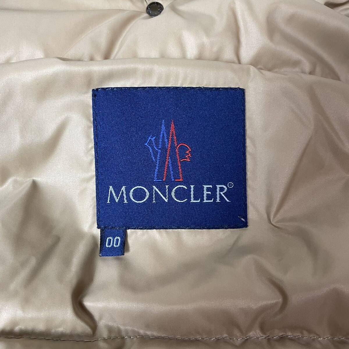 MONCLER モンクレール ダウンジャケット ダウン ベージュ ブラウン 00サイズ メンズ レディース 青タグの画像7
