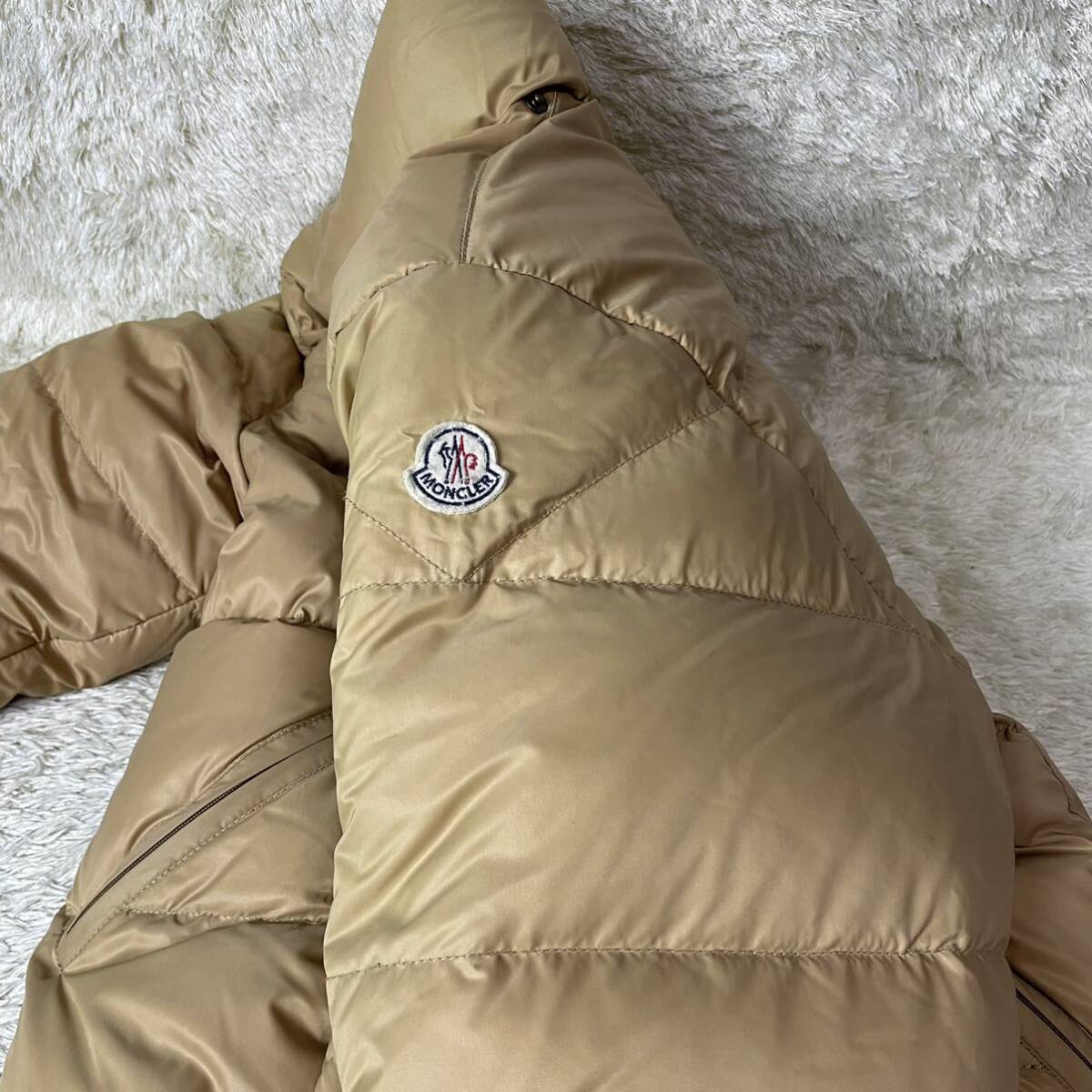 MONCLER モンクレール ダウンジャケット ダウン ベージュ ブラウン 00サイズ メンズ レディース 青タグの画像6