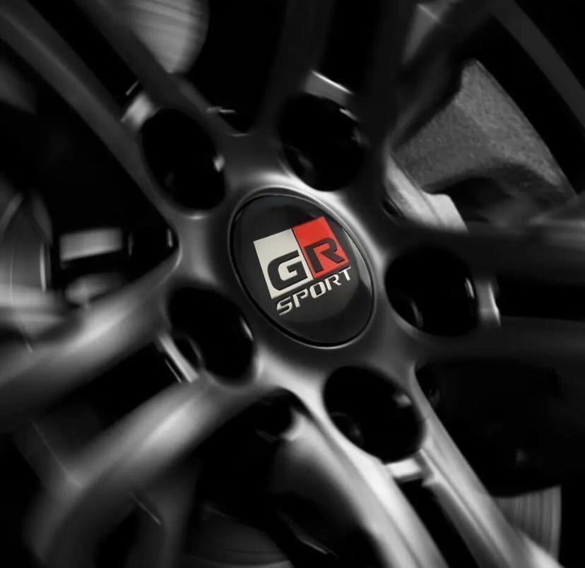 トヨタ GR SPORT ロゴ ホイールセンターキャップアルミステッカー 4枚セット 56mmサイズ 《ブラック》の画像6