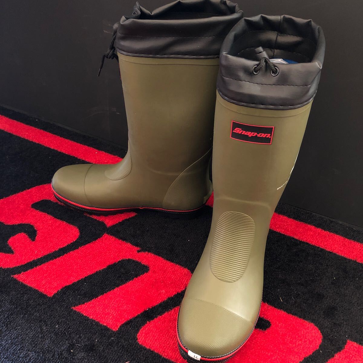  Snap-on rain boots boots khaki Raver boots new goods snap-on size LL limitation 