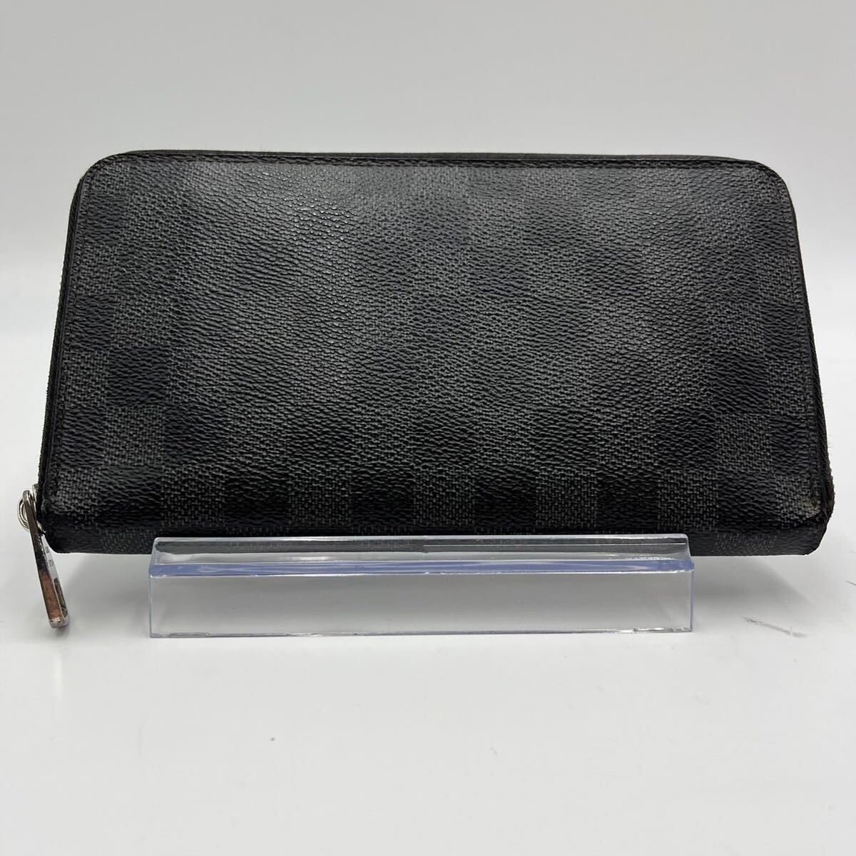 1円《美品》LOUIS VUITTON ルイヴィトン ダミエグラフィット オーガナイザー ジッピーウォレット N60111 長財布 レザー PVC 黒 メンズ_画像2