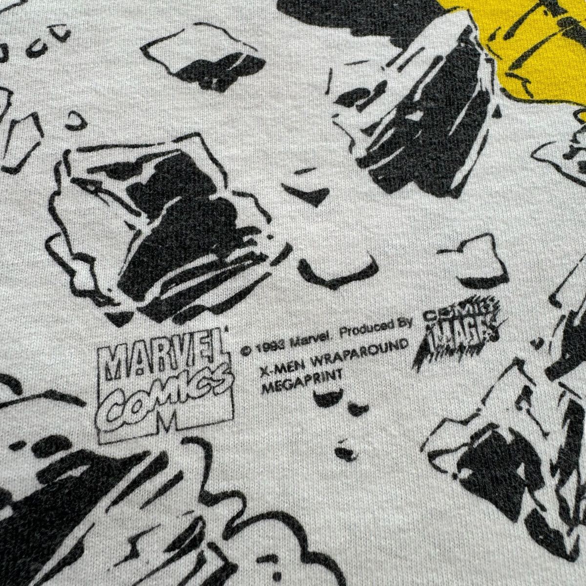 1993 AOP marvel x-men マーベル 総柄 Tシャツ_画像3