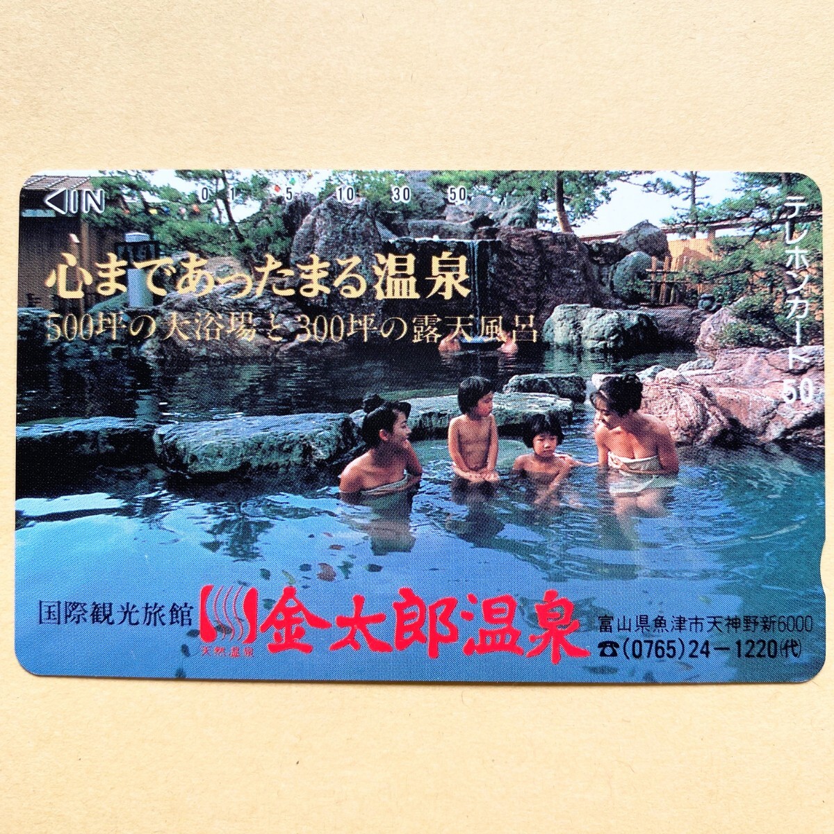 【未使用】温泉テレカ 50度 国際観光旅館 金太郎温泉の画像1