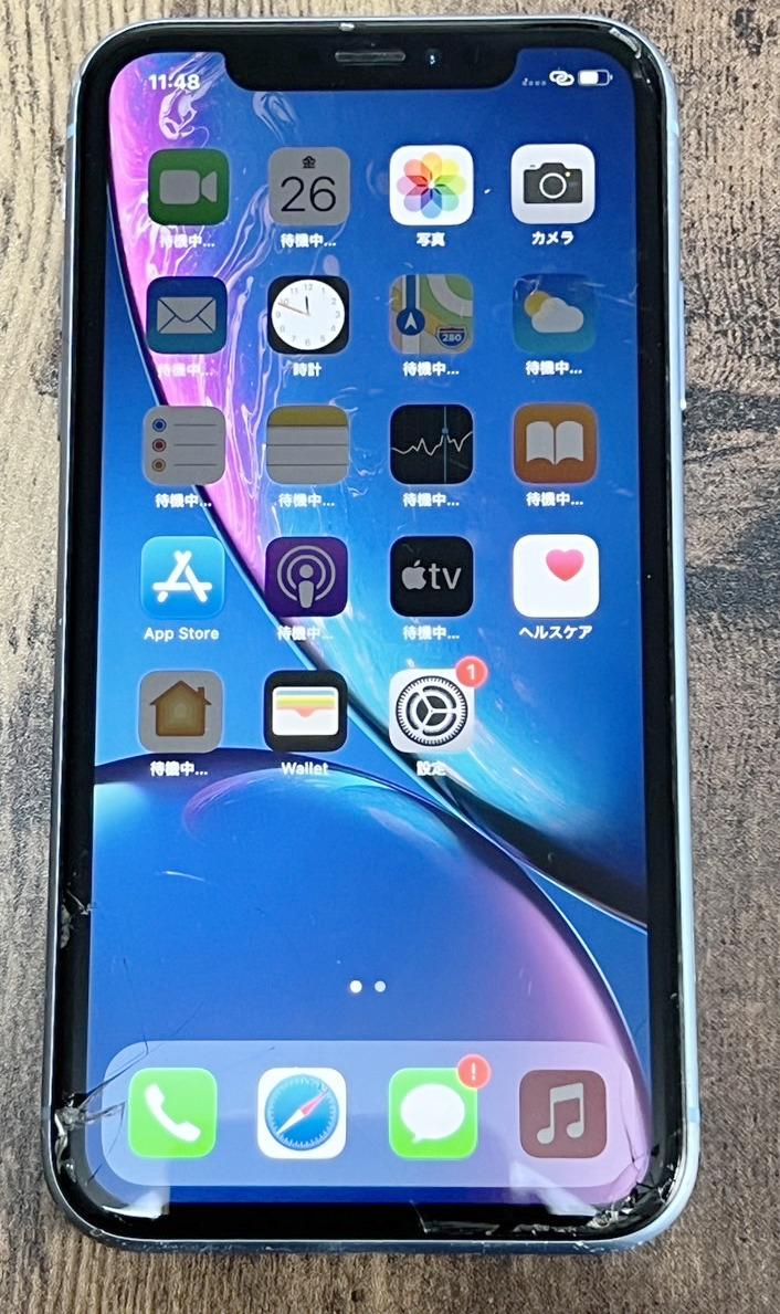 【送料無料】ジャンク simロック解除済 softbank iPhoneXR 64GB ブルーの画像1
