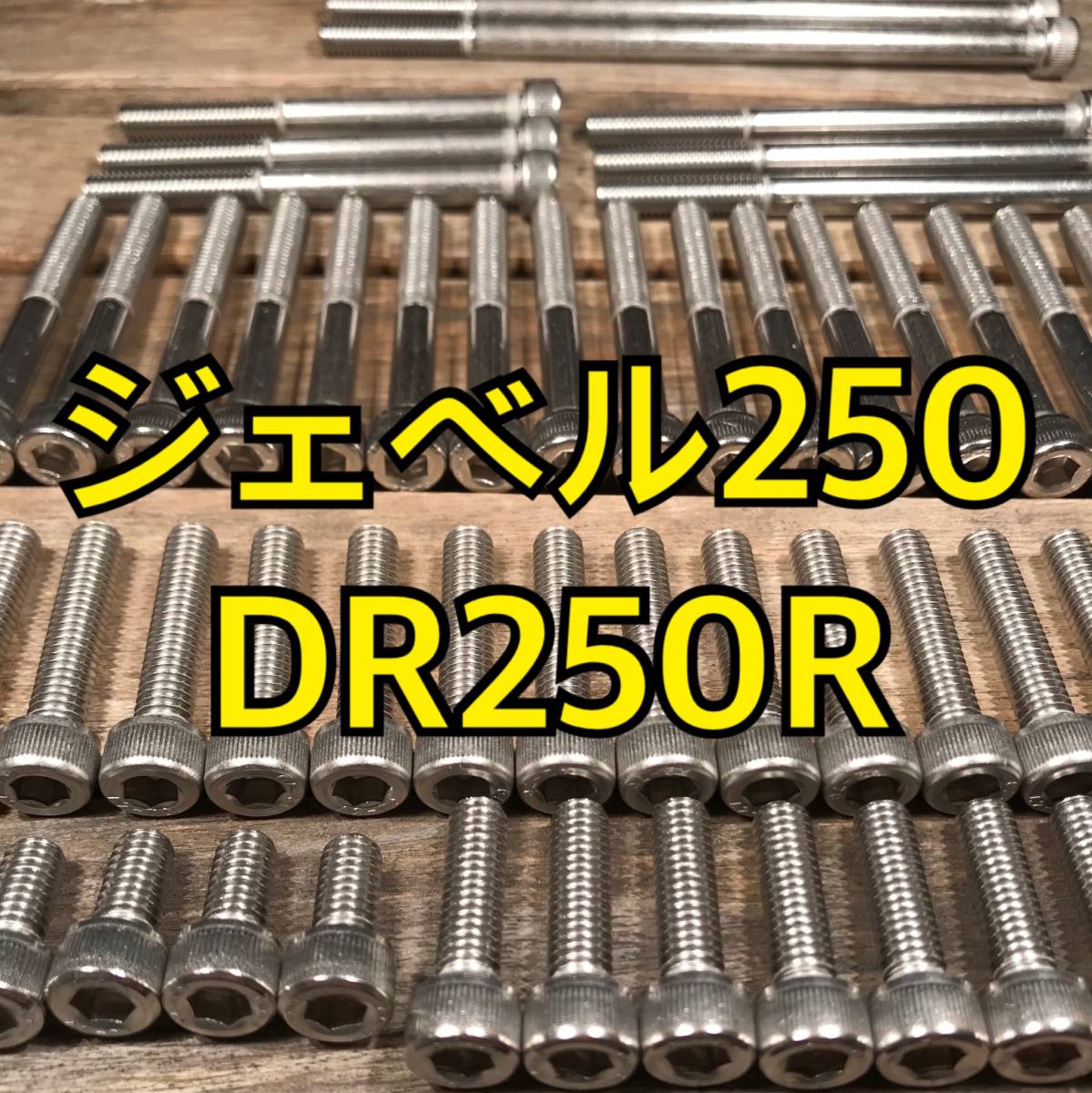 ステンレス製 ジェベル250 DR250R SJ45A 左右エンジンカバーボルト 合計26本_画像1