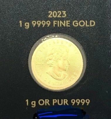 [ представление.!] Canada 2023 год Maple leaf оригинальный золотая монета 1g структура . отдел .. упаковка особь номер входить не Ryuutsu . оригинальный золотой. -слойный . реальная (настоящая) вещь имущество. . вес . непременно ①