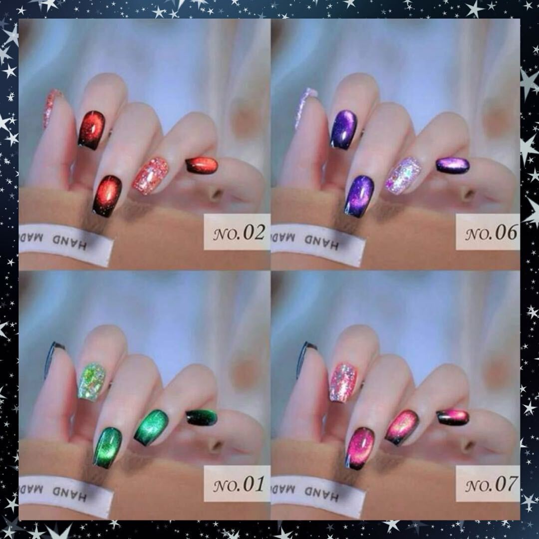 [8pcs]12D cat's-eye magnet ka Large .ru nails set * each 10ml* bin bottle *SP15(. photograph first. color 8 color )