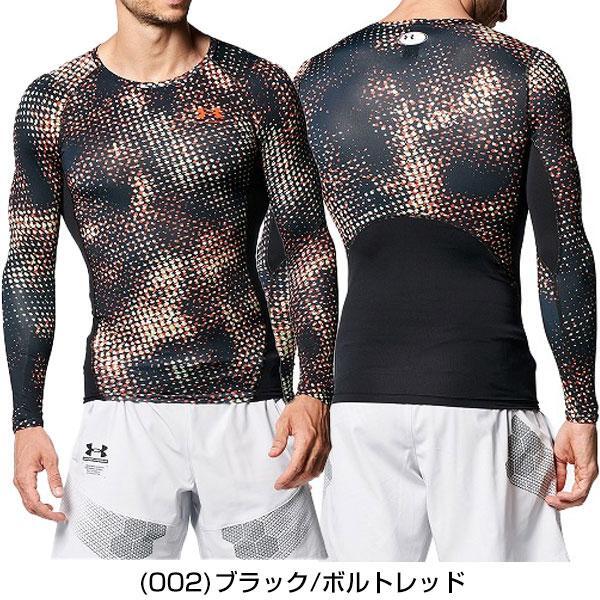 IUA40★春夏★UNDER ARMOUR★アンダーアーマー★着圧 長袖 ヒートギアロングスリーブプリントシャツ★XXL/BK/RD_画像5