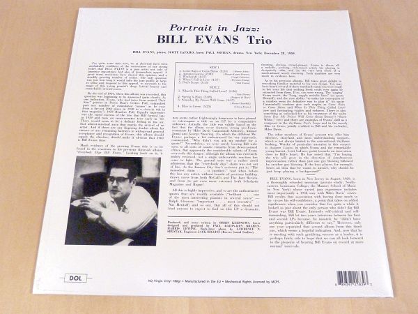 未開封 ビル・エヴァンス Portrait In Jazz限定見開きジャケ仕様HQ180g重量盤LP Bill Evans Scott LaFaro枯葉Autumn Leaves Blue In Greenの画像2