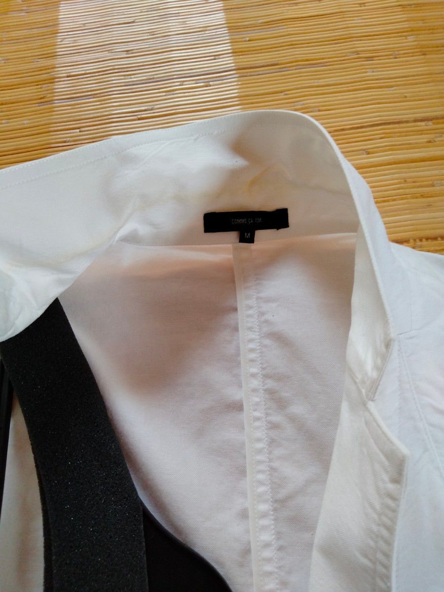コムサイズム　COMME CA　ISM   テーラードジャケット 上着 無地 白　ホワイト　綿１００％　ファイブフォックス
