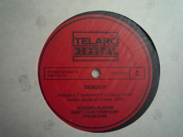 SP15 独TELARC盤LP ドビュッシー/海、牧神の午後への前奏曲他 スラットキン/セント・ルイスSO DIGITAL_画像2